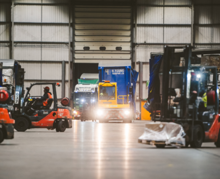 The Palletforce hub at night